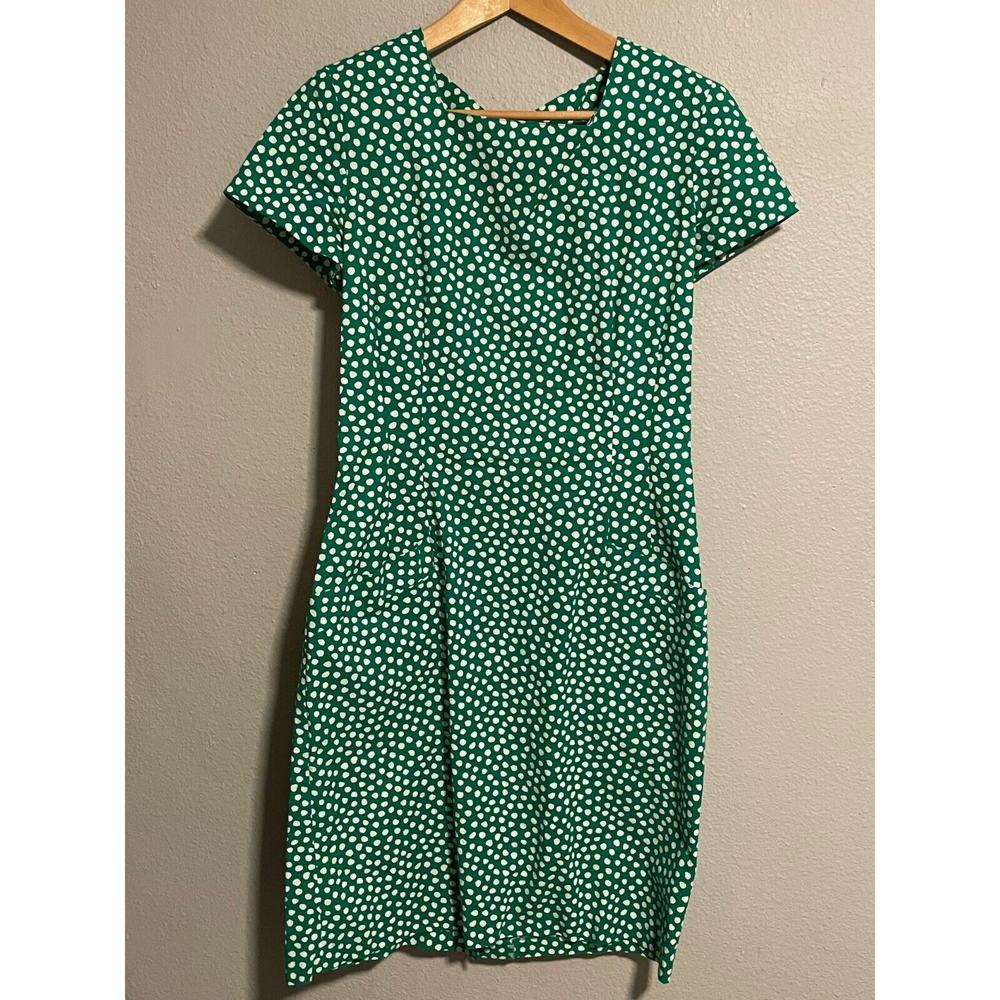 Womens Dress Size 13/14 Green Polka Dot Cap Sleeve Retro Rockabilly Pinup Y2K